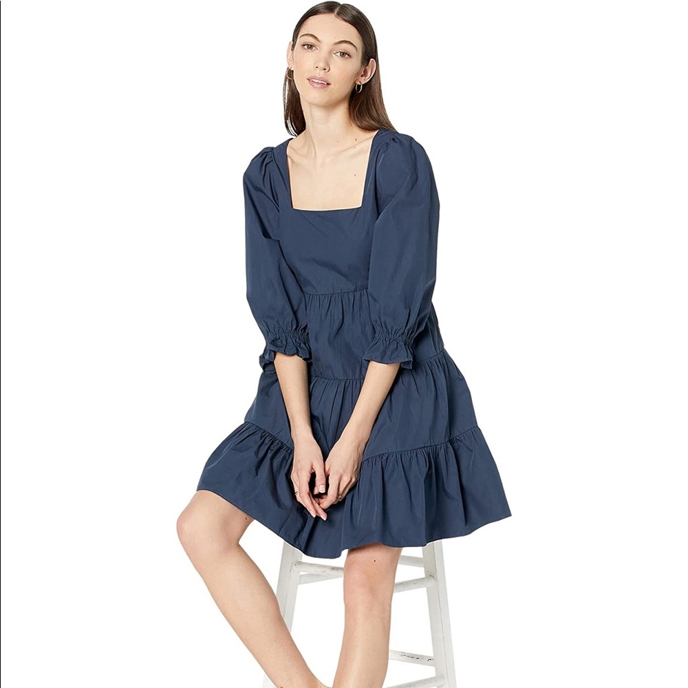 NWT Madewell Poplin Lizzie Babydoll Dress Twilight / Navy Blue - Size 4